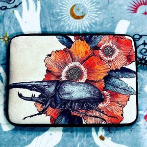 SALE Hercules Beetle Poppy Flower Society6 Custom Made Padded Laptop Sleeve